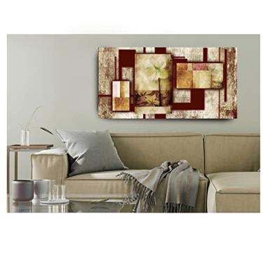 Imagem de Quadro Decorativo Para Sala Floral Marrom 55x100