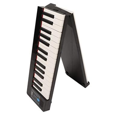 Imagem de Asixxsix Teclado de piano dobrável, teclado de piano digital dobrável Bluetooth MIDI 61 teclas tamanho completo com alto-falantes, pedal de sustentação e bolsa USB recarregável portátil piano elétrico para iniciantes (#2)