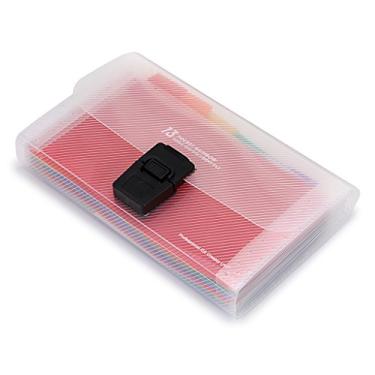 Imagem de Organizador de arquivos BTSKY 13 bolsos Accordian - Carteira de plástico para cartões, cupons, recibos, item fiscal, mini pastas expansíveis, pasta organizacional A6 portátil