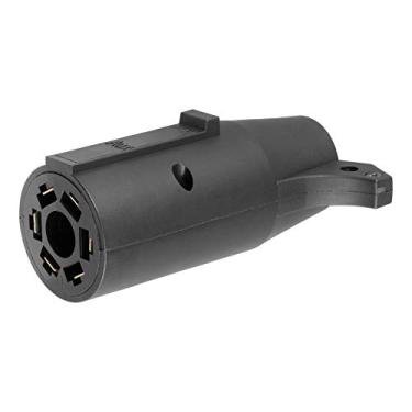 Imagem de CURT 57260 Adaptador de fiação de reboque redondo de 7 vias para veículo de lâmina RV de 6 vias, alimentação auxiliar de pino central