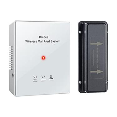 Imagem de Alarme de caixa de correio, Briidea alerta de caixa de correio sem fio de 152 m com luz LED piscante e lembretes de som