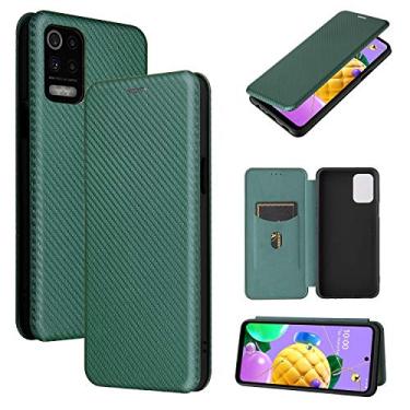 Imagem de For LG K52 / K62 Carbon Fiber Texture Horizontal Flip TPU + PC + PU Leather Case with Card Slot