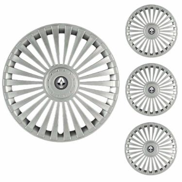 Imagem de Jogo Calota Aro 14 Europa Premium Renault + Emblema Resinado (Sandero Logan Clio Scenic Megane)