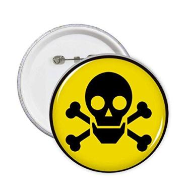 Imagem de Danger Chemical Toxic Skull Pins Symbol Badge Button Emblem Acessório Decoração 5 peças