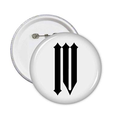 Imagem de Algarismos romanos quatro em preto silhueta alfinetes emblema botão decoração acessório 5 peças