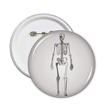 Imagem de Esqueleto humano esboço frontal redondo pinos crachá botão decoração acessório 5 peças