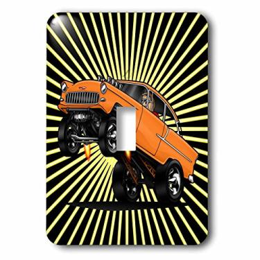 Imagem de 3dRose lsp_173474_1 55 Chev Imagem no Drags, Off The Line Wheelie, Capa para interruptor de luz de fundo Star Burst