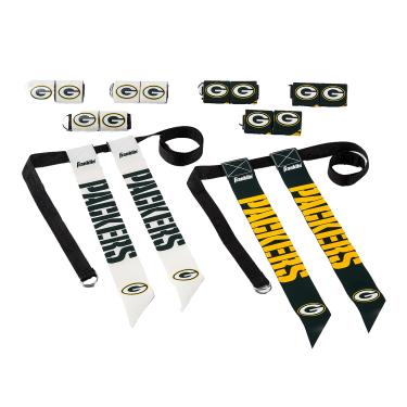 Imagem de Franklin Sports Conjuntos de futebol da bandeira do Green Bay Packers da NFL - cintos e bandeiras de futebol da bandeira do time NFL - Equipamento de futebol para crianças e adultos