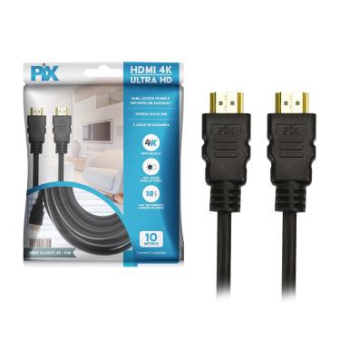 Imagem de Cabo Hdmi 2.0 4k 3d Ultrahd 19 Pinos Chip 10m 018-2230 - Pix