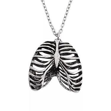 Imagem de CNBPIC Vintage Metal Bone Colar Anatomia Humana Pingentes Caveira Joias