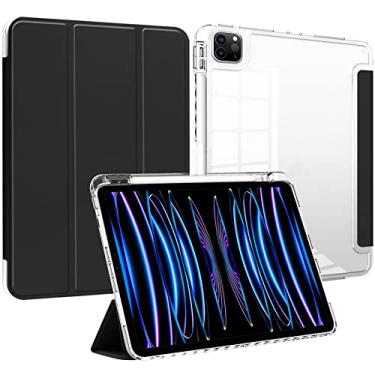 Imagem de Capa para iPad Pro 11 polegadas 4ª/3ª/2ª/1ª geração (2022/2021/2020/2018) com suporte de lápis, suporta [despertar/hibernar automático] e carregamento sem fio para lápis Gen 2