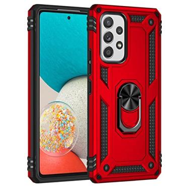 Imagem de Capa de armadura à prova de choque para Samsung Galaxy S22 S23 S21 S20 FE S8 S9 S10 Plus Note 20 Ultra 8 9 10 Lite 5G Metal Ring Bumpers Cover, vermelho, para Samsung S21 Ultra