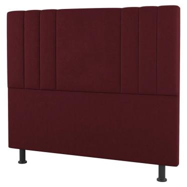 Imagem de Cabeceira Cama Box Solteiro Grace 90Cm Suede Bordô