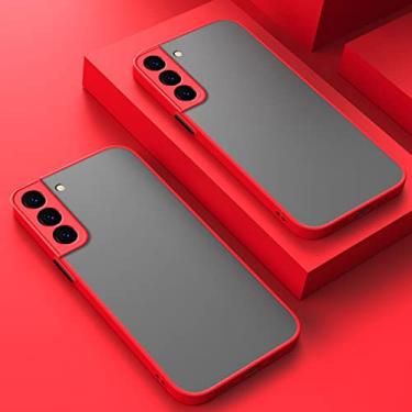 Imagem de Capa de PC de silicone transparente fosca de luxo para Samsung Galaxy S22 Ultra S21 Plus S20 FE S10 S10E S8 S9 Soft Shockproof Armor Back Case, vermelho, para Galaxy S21 FE