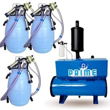 Imagem de Ordenhadeira Mecânica Balde Ao Pé Bomba de vácuo 300 litros Motor de 1cv Completa Com 3 Conjuntos De Ordenha (110)