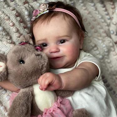 Brastoy Boneca Bebê Reborn Silicone Menina Elefantinho Olhos
