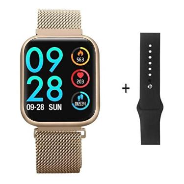 Imagem de Smartwatch P80 Original Dourado + Pulseira Milenese + + Garantia