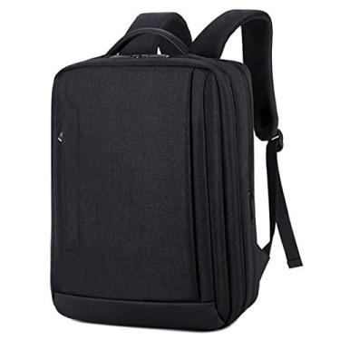 Imagem de Bolsa de computador durável para homens e mulheres, mochila para laptop, bolsa de negócios mochila de viagem à prova d'água, grande bolsa de livros universitária com porta de carregamento USB externa