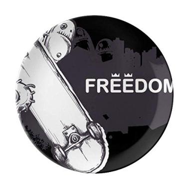 Imagem de Hip-Hop Freedom Skate Padrão Monstro Placa Decorativa Porcelana Salver Prato de Jantar