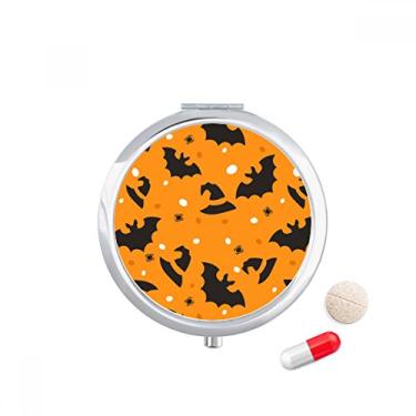 Imagem de Porta-comprimidos Hallowmas de Halloween com morcego de aranha, caixa de armazenamento de remédios