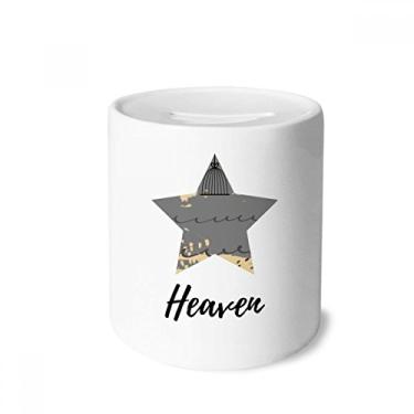 Imagem de DIYthinker Caixa de moedas de cerâmica com padrão de arte abstrata de plantas para guardar dinheiro