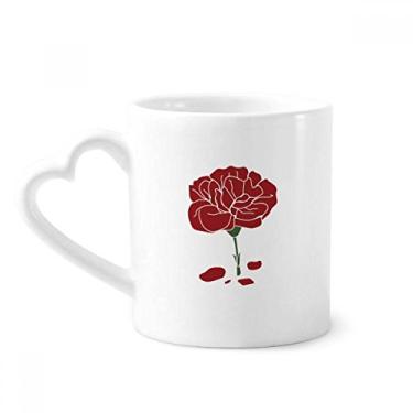 Imagem de Red Carnation Caneca de flor Dia das Mães Caneca de café cerâmica copo de coração de vidro
