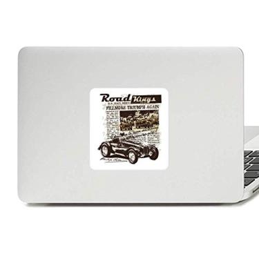 Imagem de Adesivo de vinil com estampa de jornal clássico de carros, adesivo para laptop, decoração de policarbonato