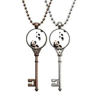 Imagem de OFFbb-USA Pandas Teach Children Evitar Emoções Chaveiro Colar Pingente Joias Decoração de Casal