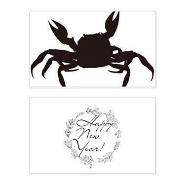 Imagem de Caranguejo Negro Illastrate Organismo Marinho Ano Novo Festival Cartão de felicitações Mensagem de Abençoamento Presente