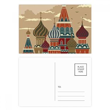 Imagem de Conjunto de cartões postais quadrados vermelhos para prédio da Catedral da Rússia
