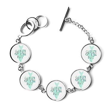 Imagem de DIYthinker Bracelete com pingente de corrente e peixe azul Catch