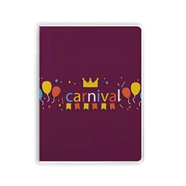 Imagem de Diário de capa macia para caderno Happy Carnival Of Venice com coroa de balão