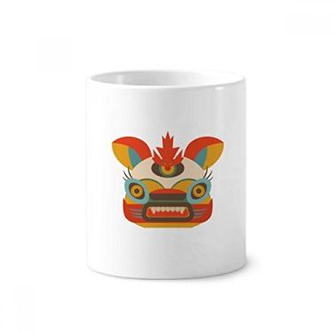 Imagem de Suporte de caneta de escova de dentes de monstro estilo chinês, copo de cerâmica