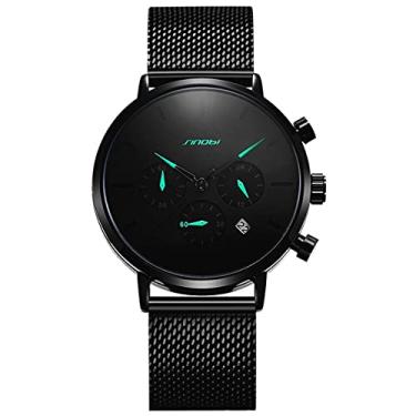 Imagem de Relógio de Pulso Masculino Sinobi Quartzo Relógio de Pulso Homens Esportivo Fino Malha Aço (C2)