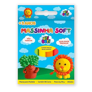 Imagem de UTIGUTI Massinha Soft, Massa para Modelar Colorida em Estojo, Tradicional, 6 Cores