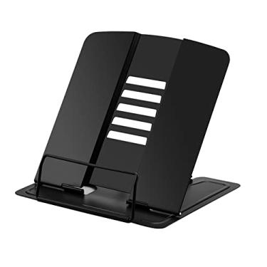 Imagem de Zwbfu Titular Do Livro,Suporte de livro de metal portátil Suporte de livro Ajustável 5 ângulos Suporte de documento Suporte de estante Acessórios de leitura Ferramenta