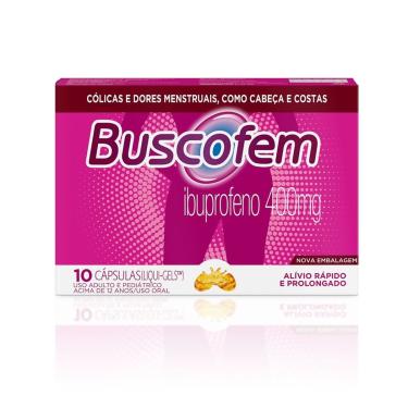Imagem de Buscofem Ibuprofeno 400mg 10 cápsulas 10 Cápsulas Liqui-Gels
