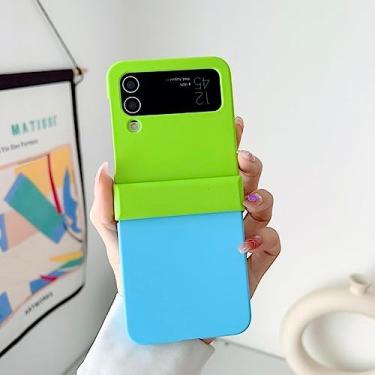 Imagem de Capa de bloqueio de duas cores para Samsung Galaxy Z Flip 3 4 5G Flip3 Flip4 Proteção à prova de choque Hard Fashion Cover, Z6, Para Samsung Z Flip4