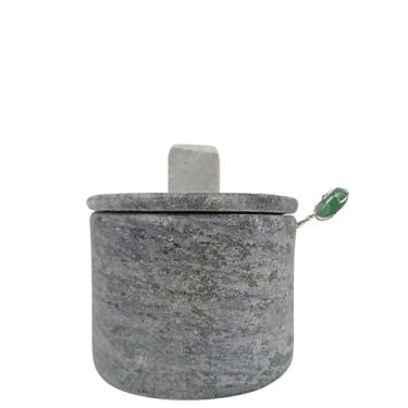 Imagem de Açucareiro Farinheira Gourmet Pedra Sabão com Colher P 7cm