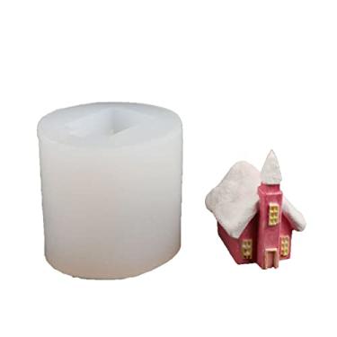 Imagem de 4 tipos de velas de casa molde de silicone fondant molde de chocolate DIY argila resina modelo ferramenta de decoração de bolo acessórios de cozimento moldes de fondant de chocolate