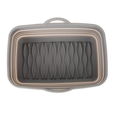 Imagem de Forro da Frigideira do Silicone do Retângulo, Produto Comestível Dobrável da Cesta da Fritadeira do Silicone Fácil Resistente Ao Calor de Limpar para o Assado para o Cozimento