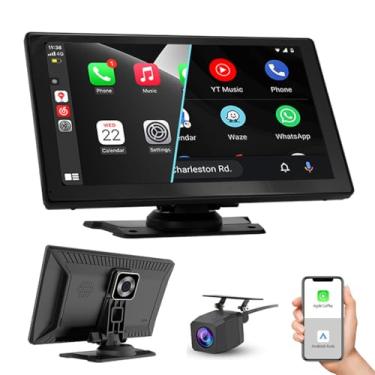 Imagem de XRC TECH Tela sensível ao toque IPS HD de 9 polegadas Carplay sem fio e Android Auto Estéreo automotivo 1080p, GPS portátil, receptor de rádio para carro, Bluetooth, reprodutor multimídia.