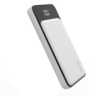 Imagem de Geonav Power Bank, Carregador Portátil por Indução 10.000 mAh, 2 portas USB com Quick Charge (até 18W) e 1 porta USB-C com Power Delivery de 20W para carregamento rápido, PB10KINDWT, Branco