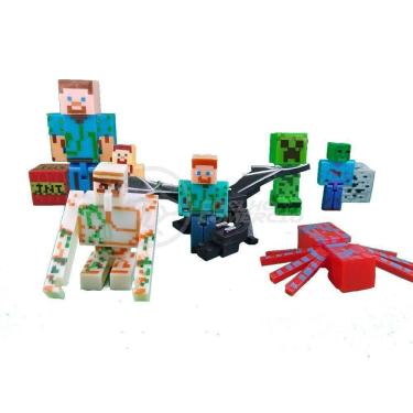 Imagem de Kit Minecraft Dragão 3 Bonecos + 1 Aranha Vermelha