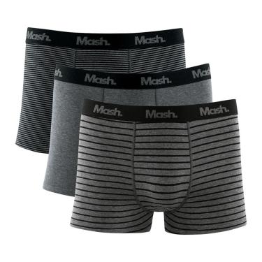 Imagem de Kit 3 Cuecas Mash Boxer Cotton Listras  masculino