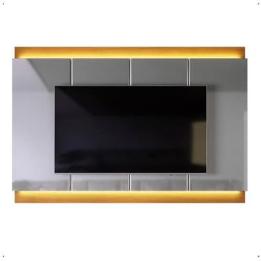 Imagem de Painel Grande Com Led 2.07 TV Até 75 Polegadas Decoração Sala Quarto Marrocos - Lojas RPM (Tauari/Cinza Perolizado)