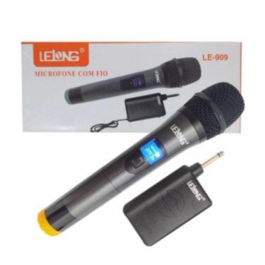 Imagem de Microfone Locutor Le-909 Sem Fio Profissional Antena Sem Fio - A.R Var