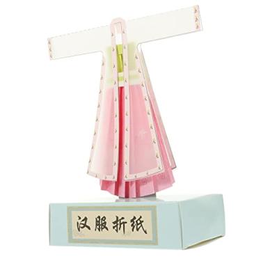 Imagem de OATIPHO traje chinês de origami papel de origami papel de artesanato faça você mesmo dobrável portátil papel de dobradura de artesanato papel de artesanato delicado de música Hanfu