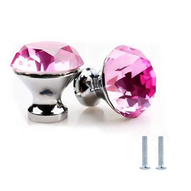 Imagem de Puxador de gaveta Puxador de Vidro Cristal em Forma de Diamante Puxadores de Gaveta de Armário Puxadores de Armário com Parafusos para Armário de Escritório Doméstico Bônus Parafusos de Prata DIY (10