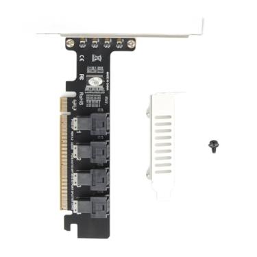 Imagem de PCIE para U.2 Adapter Card, PCIE X16 para 4 Portas U.2 NVME Standard SFF-8643/8639 Expansion Card, High Speed ​​Lossless PCIE 4.0 Split Card with LED Indicator, for Windows